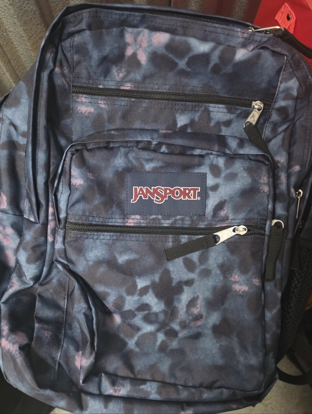 Jansport Navy/Black/Pink Printed Backpack